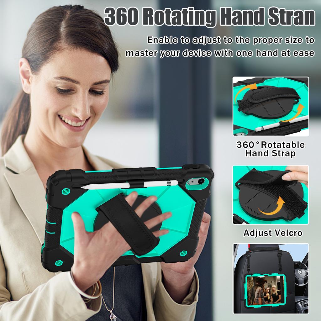 Rotatable Heavy Duty Case Universal for IPad 11" 2025 A16 11th 10.9 2022 10th Generation Armor Stand Cover with Shoulder Strap