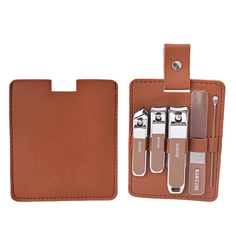 Professional Durable Cuticle Tools Stainless Steel 5-Piece Manicure Set Nail Clipper Pedicure Tools Set