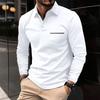 Spring and Autumn Plus Size POLO Shirt Button Pocket Men's Sports Polo Shirt Large Size Polo Shirt