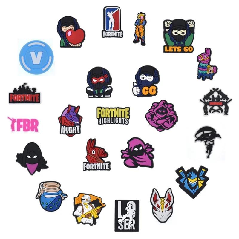Пряжка для обуви Fortnite Очаровательный DIY шарм для Crocs Женская садовая обувь Украшение Вечеринка Девочки мальчики Подарки Идеальный подарок
