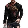 Осенняя мужская одежда, футболка с длинным рукавом и круглым вырезом, модные футболки с 3D элементами ужасов, графикой черепа, повседневные уличные топы y2k