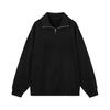 Men's Lapel Sweatshirt Casual Zip Collar Long Sleeve Pullover Loose Fit Solid Color Top for Streetwear Sports Daily Wear