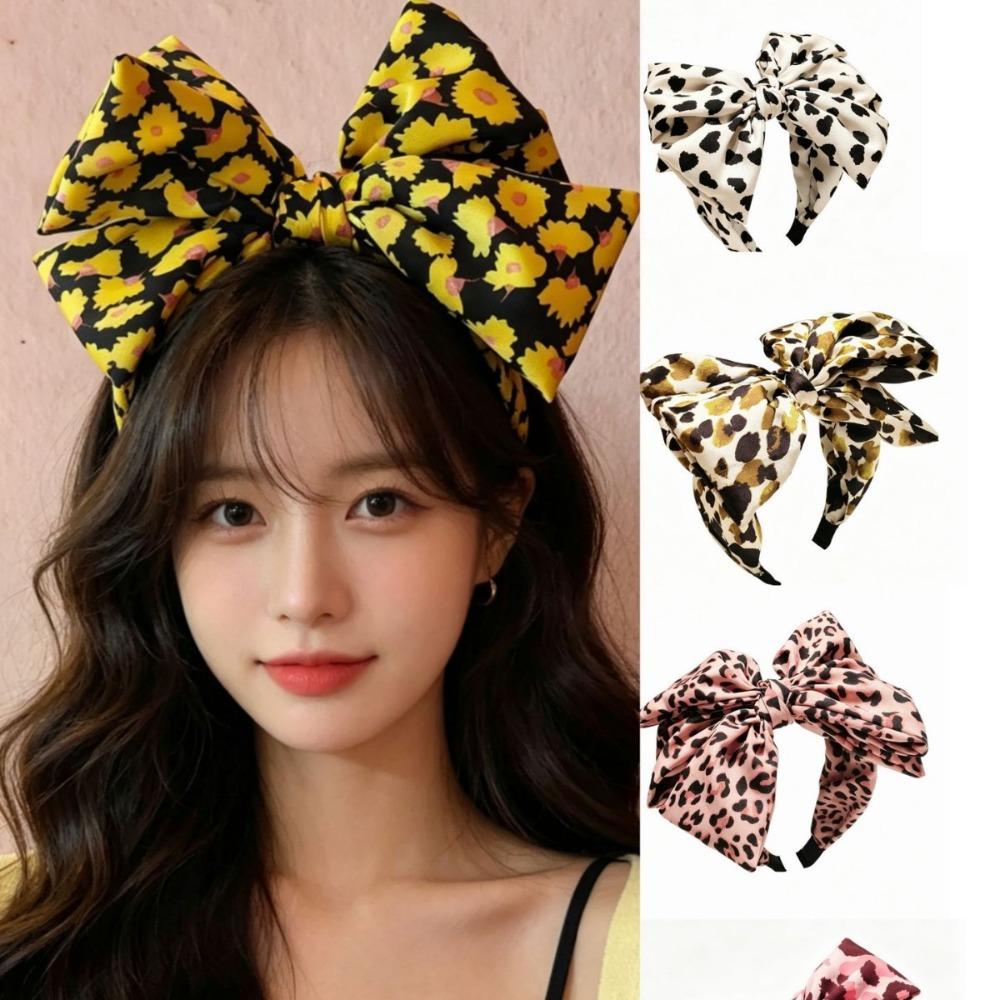 Heawear Bow Headband Multi Layer Large Bow Hairbands Vintage Bow Hair Clips Women