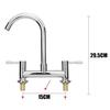 Современный двухрычажный хромированный смеситель для кухонной мойки с двумя отверстиями для горячей и холодной воды