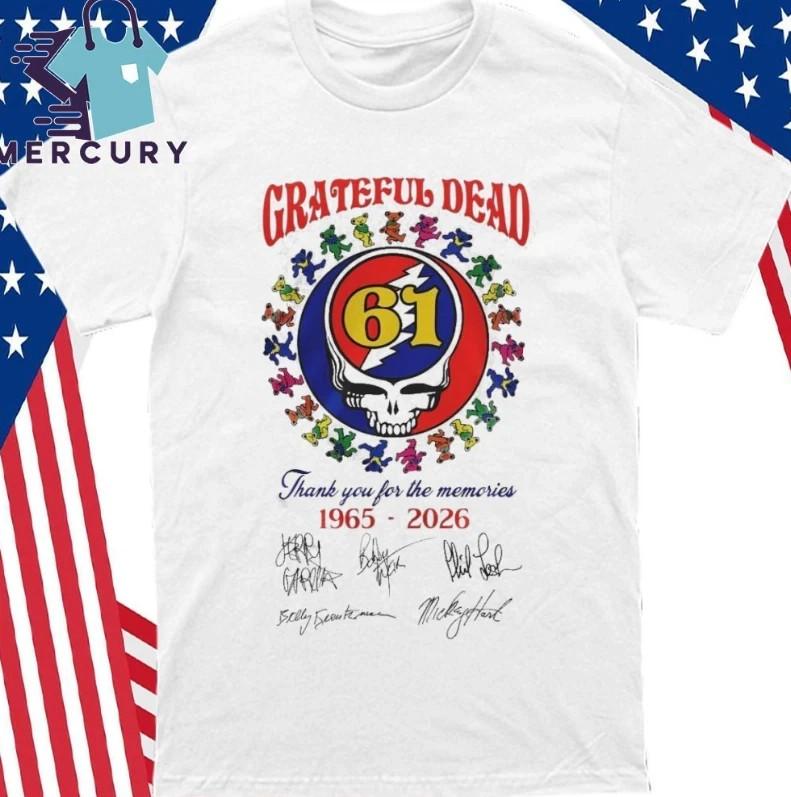 RARE! Grateful De*ad 61 Years 1956-2026 Thank You For The Memories Shirt Hot New Unisex T-Shirt