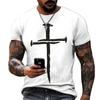 Vintage Jesus Christ T Shirt For Men 3d God Religion Print Crucifix Men's Tees Short Sleeve Jesus Tops