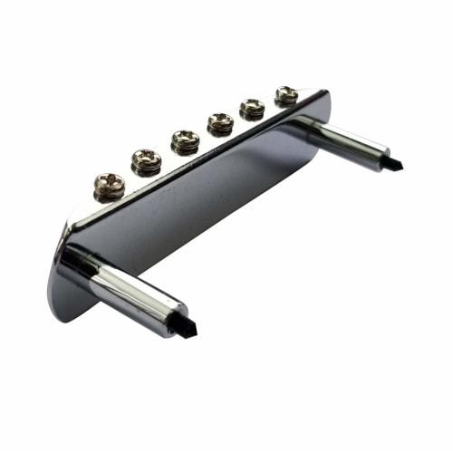 Long Beach Music Mustang Bridge with Oversized Saddles, Fits Fender Jaguar or Jazzmaster - Chrome