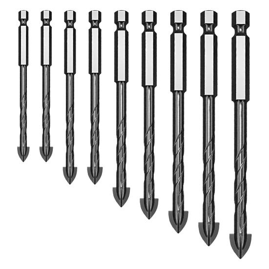 Прецизионное сверло высокой твердости, износостойкое, удлиненное спиральное крестовое сверло с шестигранной головкой для домашнего использования