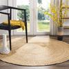 Natural Fiber Round Collection Round Natural NF801N Handmade Boho Braided Jute Area Rug