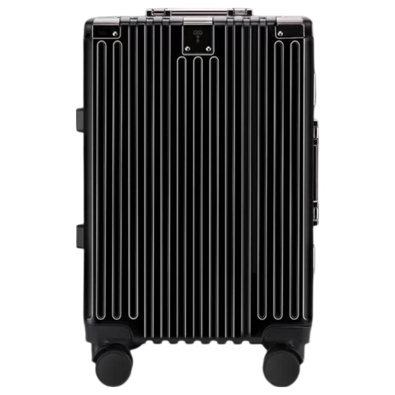 Hengyuanxiang Vertical Stripe Business Aluminum Frame Luggage