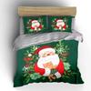 Santa Hugging Cat Green Design Bedding Duvet Cover Set Duvet Cover Pillowcases  (1*Duvet Cover 2*Pillowcases, without duvet insert)