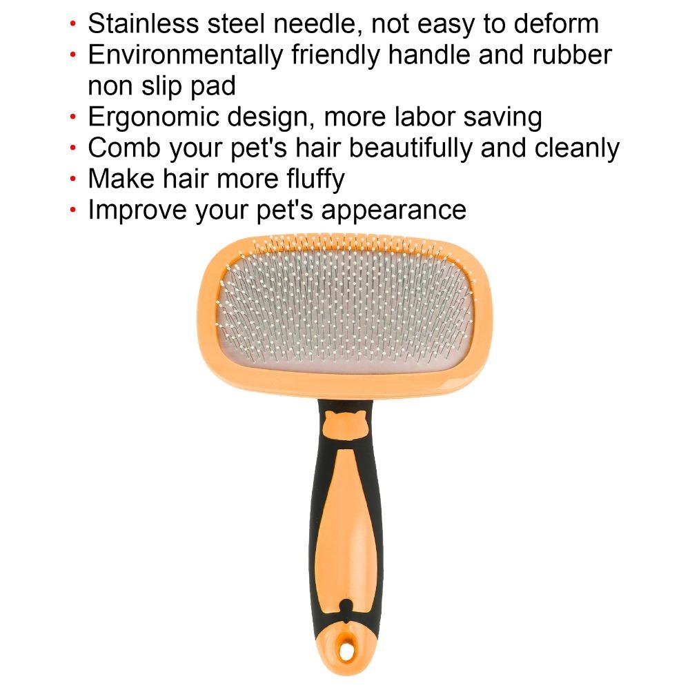 Stainless Steel Needle Pet Grooming Brush 360° Rotatable Pet Care Tool for Cats Dogs Hair Removal
