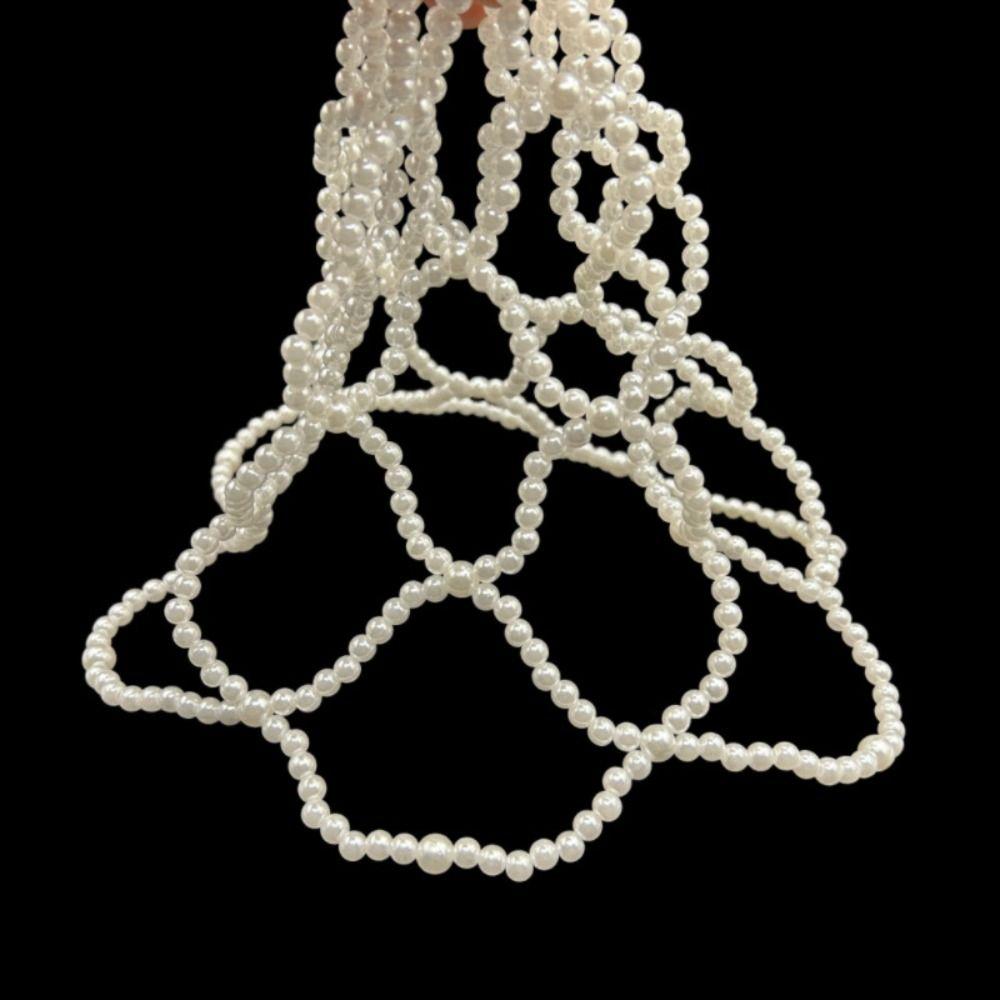 Hand-Made Pearl Hat Chain Fashionable Bridal Head Ornament Stylish Pearl Headpiece Bridal Party