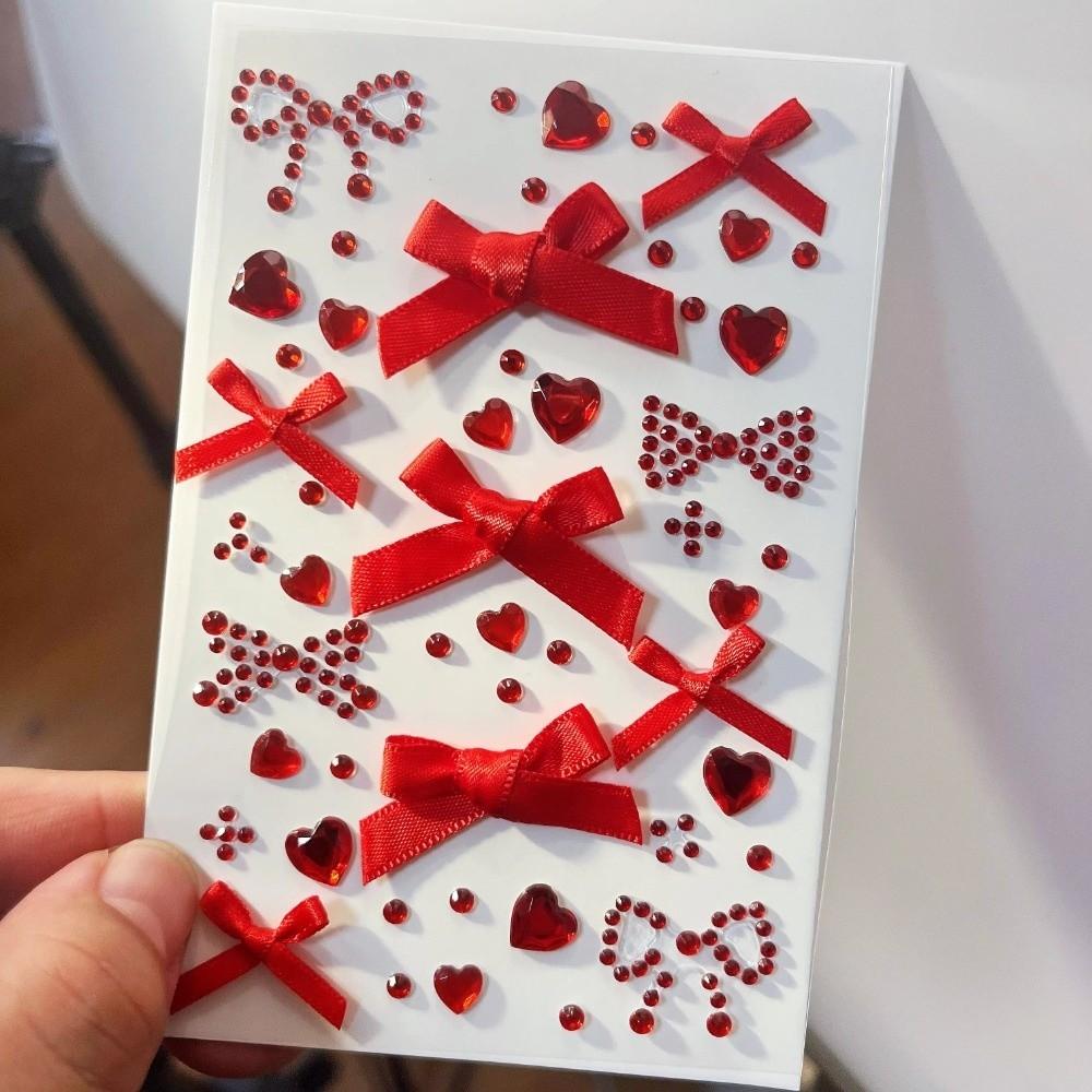 Bowknot 3D Rhinestone Sticker Waterproof Photocard Sticker Face Tattoo Sticker Stage Makeup