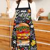 Cooking Apron Sleeveless Comfortable Wearing Clear And Real Image Reusable Anti-stain Waterproof Polyester Pizza Pattern Kitchen Apron Home Supplies
