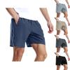 Мужские спортивные шорты для фитнеса, летние, из тонкого шелка, для бега, быстросохнущие, повседневные шорты