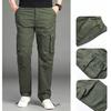 Весенне-осенний комбинезон для путешествий на открытом воздухе с несколькими сумками, мужские модные брендовые свободные прямые рабочие брюки большого размера из чистого хлопка, повседневные брюки