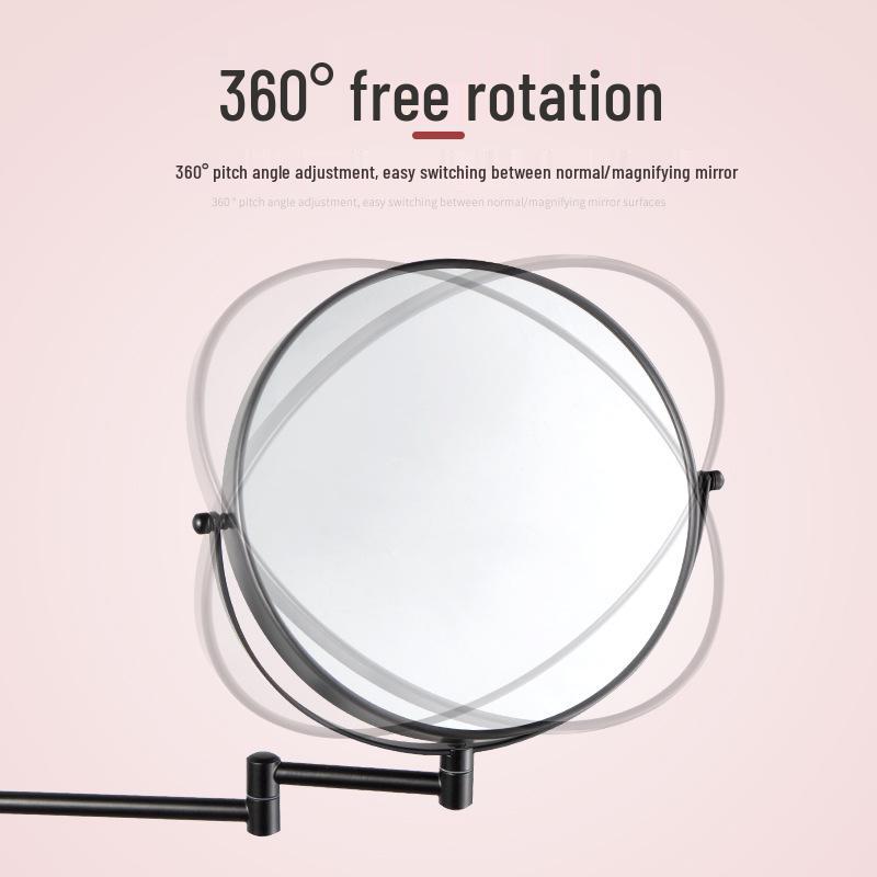 Wall-Mounted 360° Rotating Folding Makeup Mirror