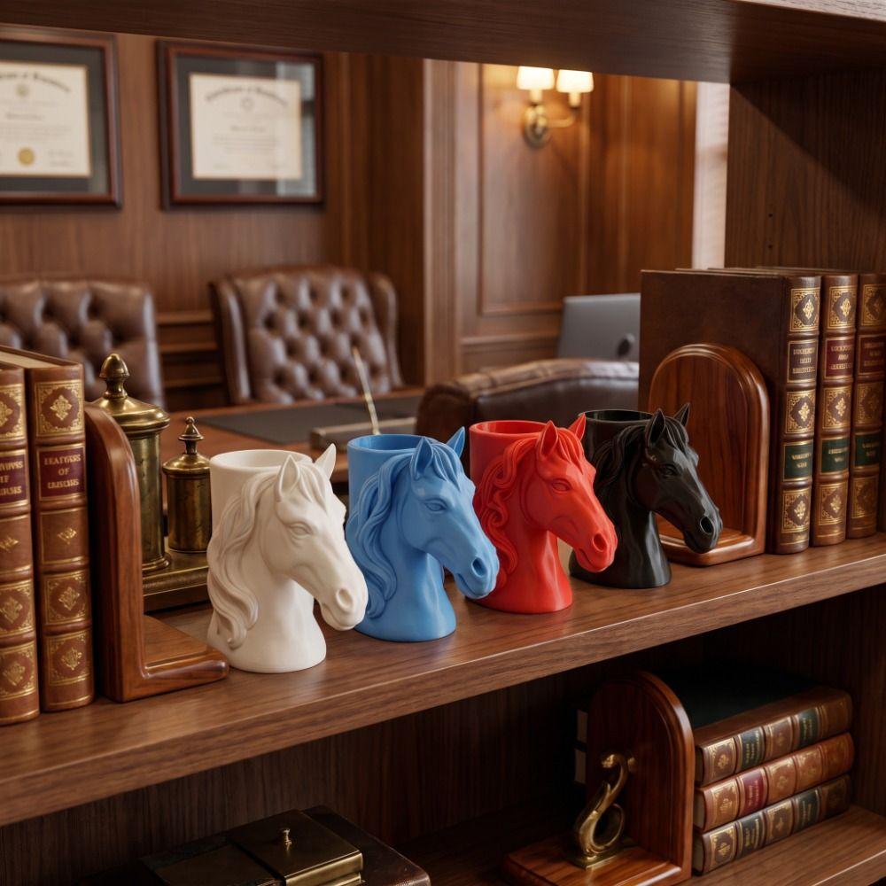 Multifunctional Storage Box 3D Printed Makeup Brush Holder Home Decor Horse-Shaped Pen Holder Home