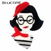 Quality Acrylic Cartoon Girl Brooch for Women Men Clothes Bag Pendant Badge New Year Gift