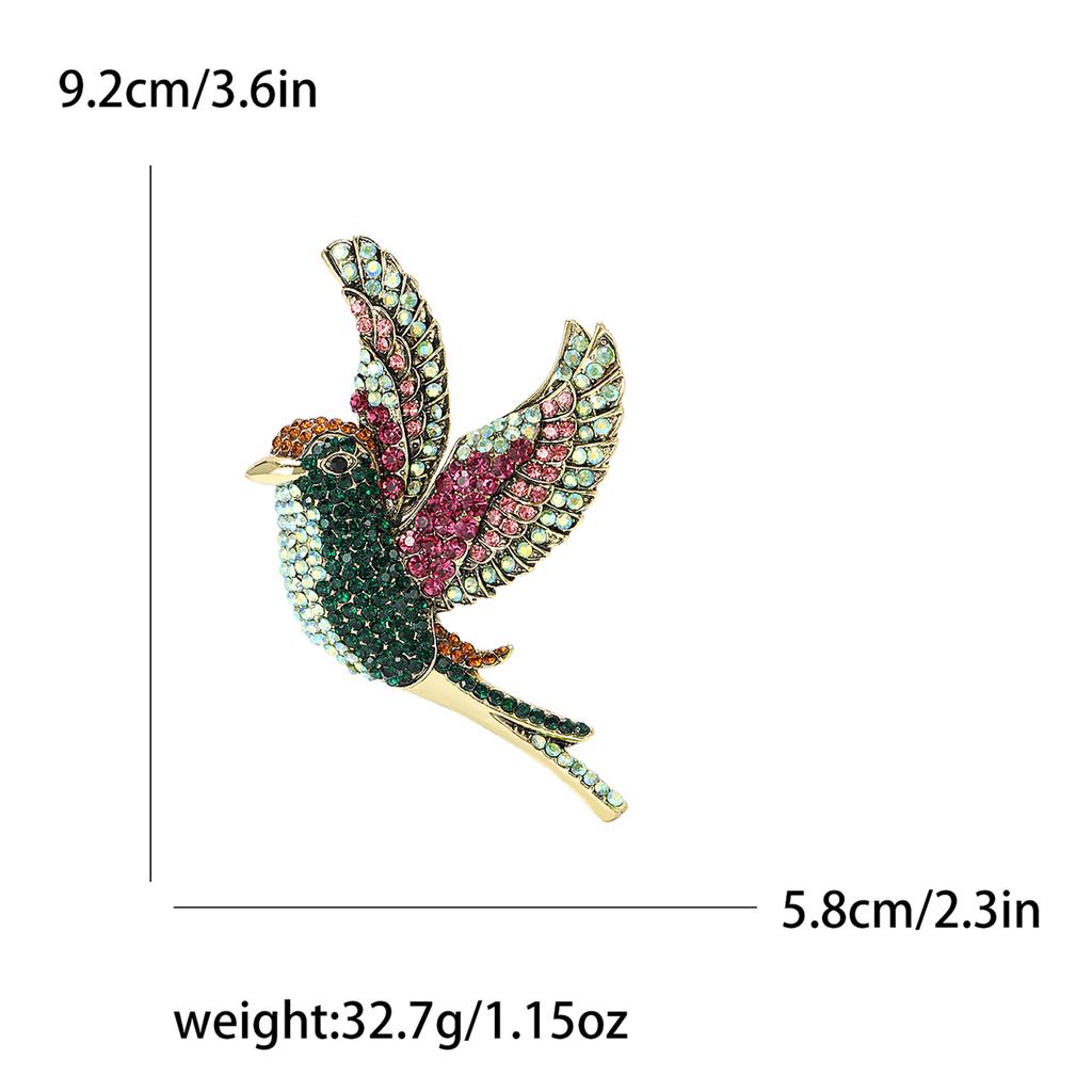 Брошь в виде птицы из высококачественного сплава со стразами, тяжелая промышленность, изысканный женский костюм, кардиган, корсаж, ювелирное украшение, булавка