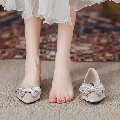 Модные черные слипоны для женщин с кристаллами, туфли подружки невесты, лето 2025, популярная акция, оригинальный бренд, трендовая обувь, женские балетки