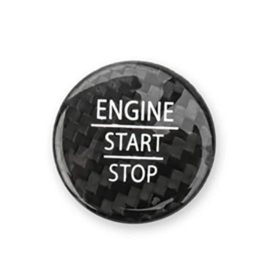 For Kia Stinger 2018 Red Real Carbon Fiber One-Key Start Engine Button Cover Sticker