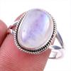 Кольцо из натурального радужного лунного камня, серебро 925 пробы, размер 10 C7j02