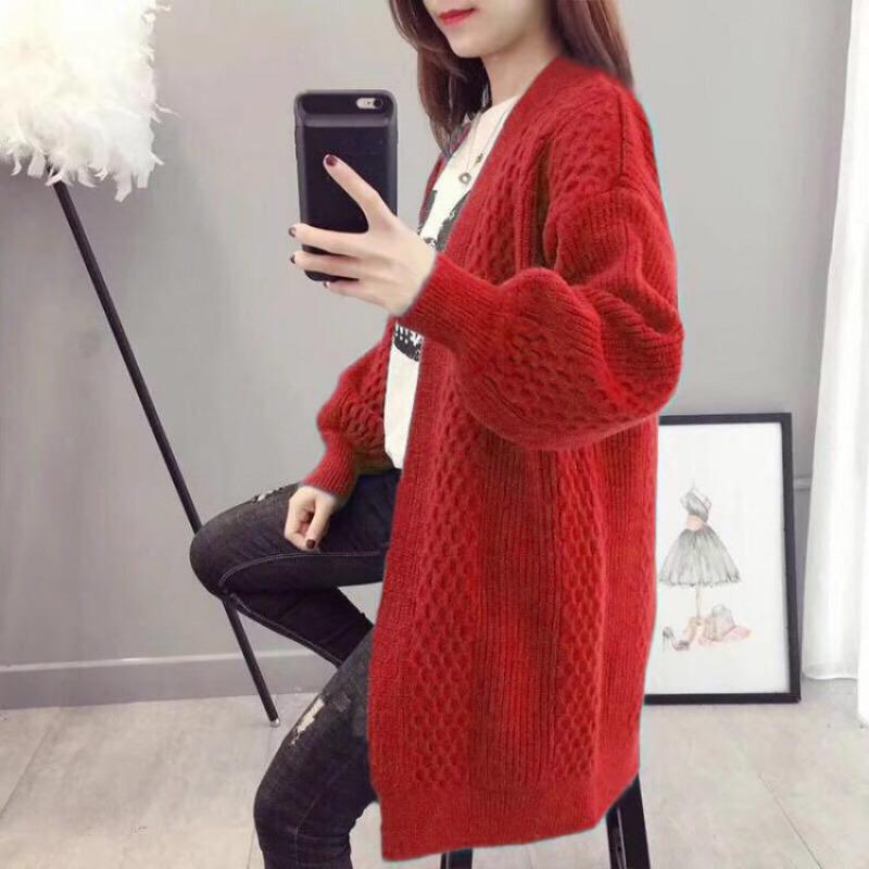 Кардиган Свитер Пальто Женский Свободный Дикий Кардиган Свитер Женский Длинный Свитер