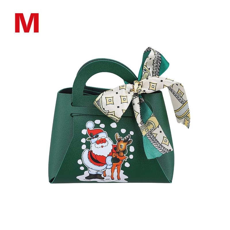 1 шт. рождественская вечеринка декор ручной подарочный пакет рождественские коробки конфет с принтом Санта-Клауса коробка конфет из искусственной кожи