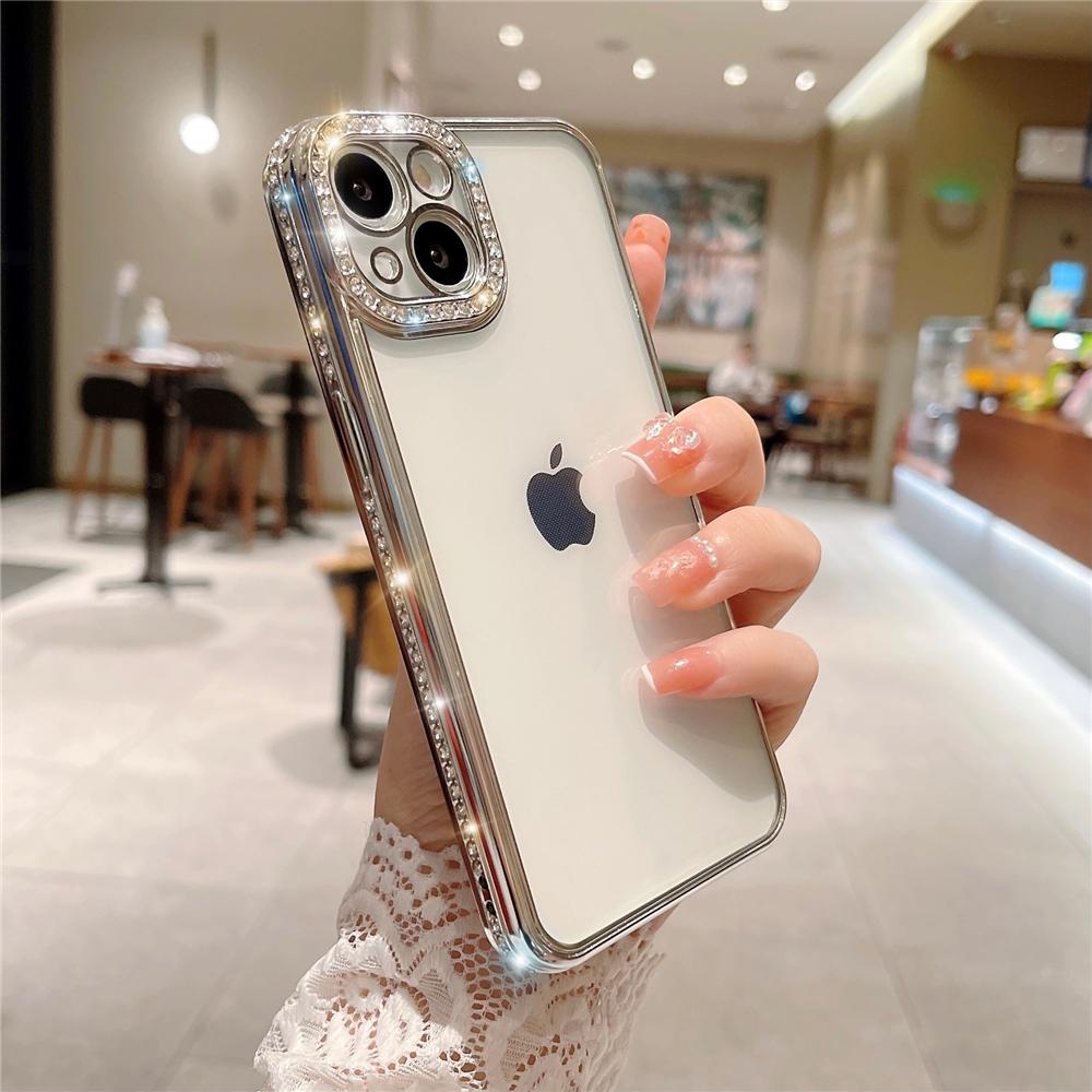 Роскошный чехол с бриллиантовым блеском для iPhone 16 15 11 12 13 14 Pro Max X XR XS 7 8 Plus, блестящий мягкий силиконовый чехол со стразами