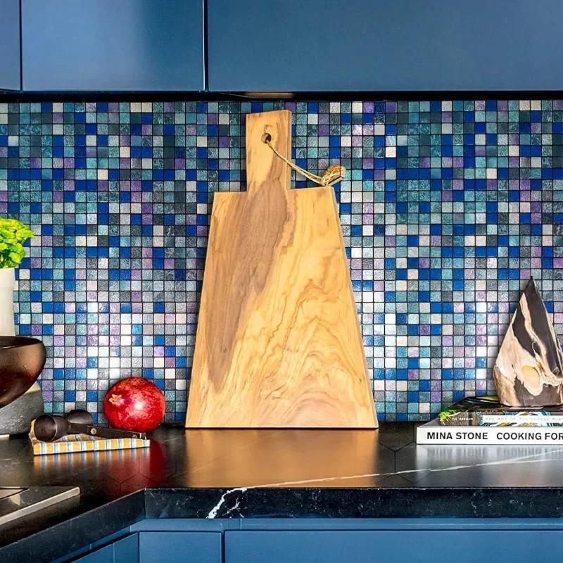 3D европейская гладкая металлическая мозаика настенная наклейка самоклеящаяся плитка кухня ванная комната бар гостиная ТВ фон настенный декор палка