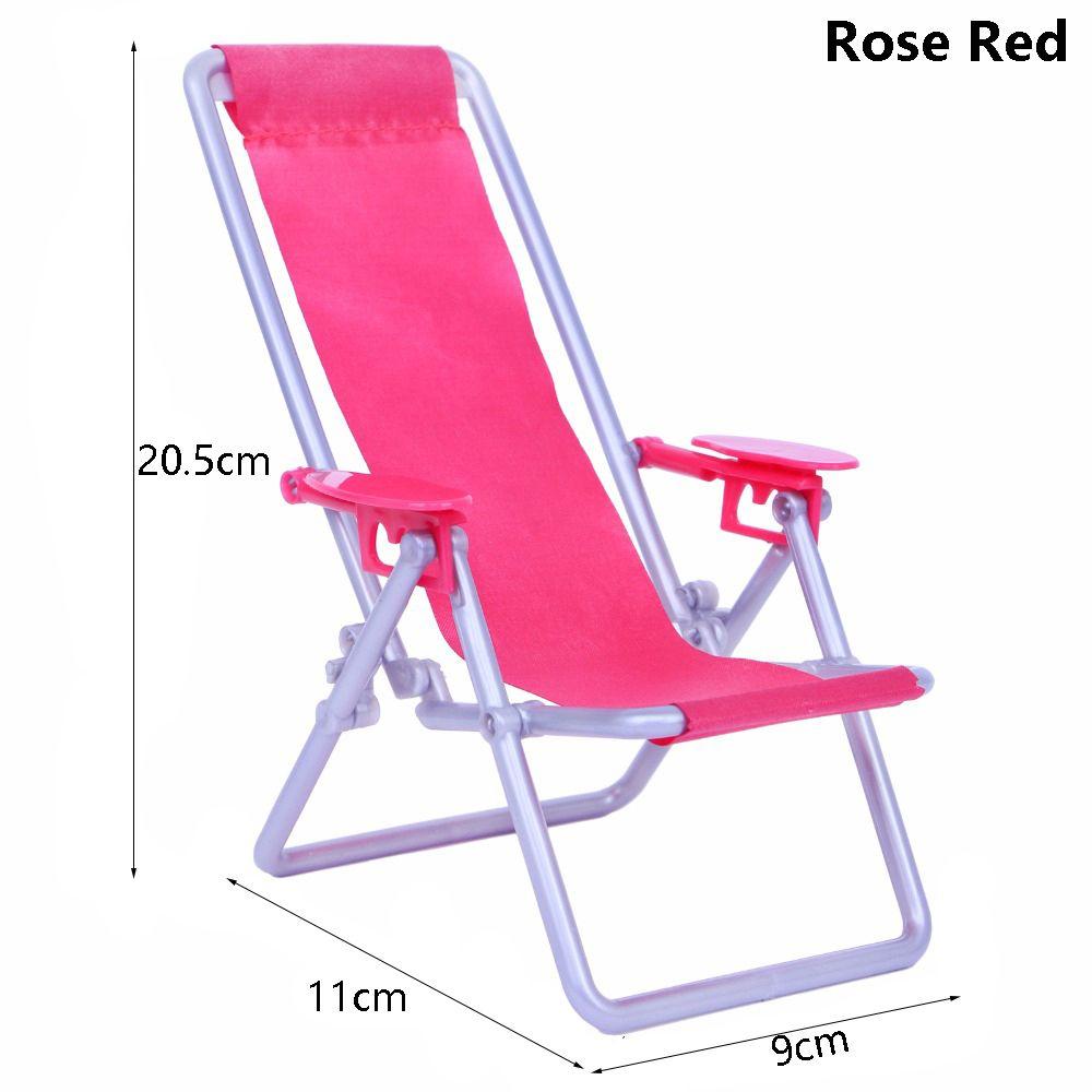 Children' Gift Garden Bench Toy Accessories Doll Beach Chair Foldable Deckchair Dollhouse Furniture