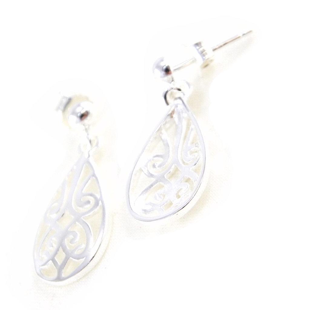 Les Trésors De Lily [E5745] - Серебряные серебряные серьги «Скульптурные капли» - 20x10 мм