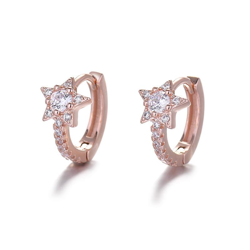 Серьги-звездочки Meteor Ear Buckle Full Diamond Small Star для женщин Small Fresh Zircon