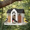 Multi-purpose Metal Hanging Bird Feeder Large Capacity House Shape Hummingbird Feeder Rainproof Wild Bird Feeder Yard Decoration