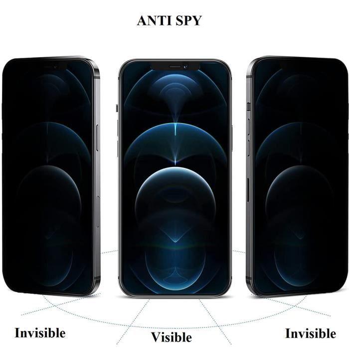 Verre Trempé pour iPhone 13 MINI (5,4") [Pack 2] Film Noir Anti Espion Vitre Protection Ecran Phonillico®