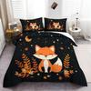 Fox Print Duvet Cover Set For Kids Boys Girls Cartoon Fox 3D Animal Theme Quilt Cover Bedroom Decor 2Pcs Bedcloths Single Size