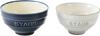 Керамический набор мисок для риса staub Chawan Meoto KOHIKI белого и синего цвета, размер L, японский Le Chawan "Le M/Grand Japan" [Авторизованный продукт]