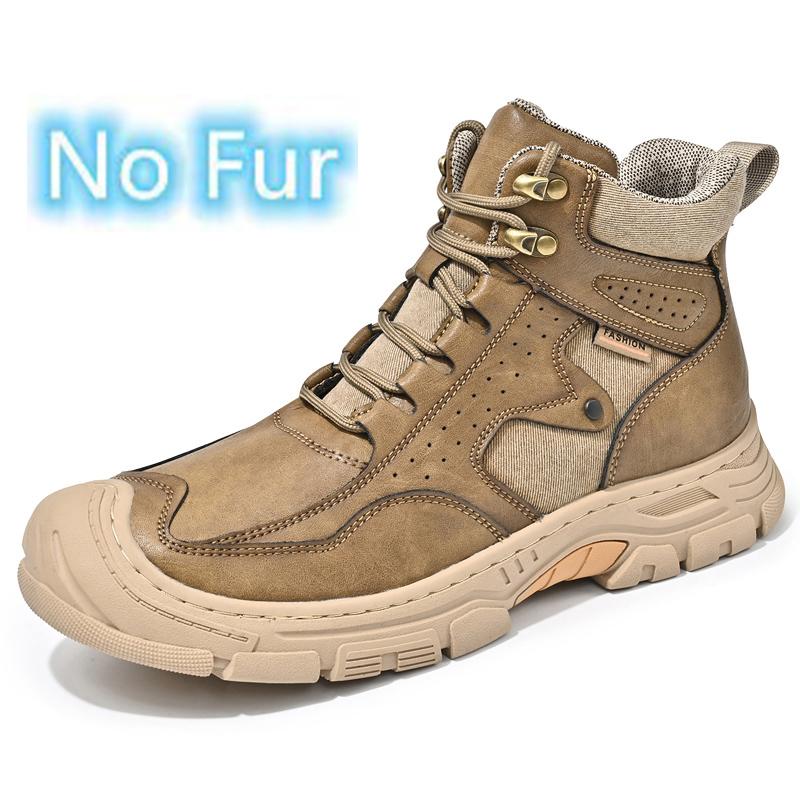 Fashion Platform Motorcycle Ankle Boots for Men Winter High Top Shoe Comfort Man Wear Resistant Short Botas Lace-Up Hiking Shoes