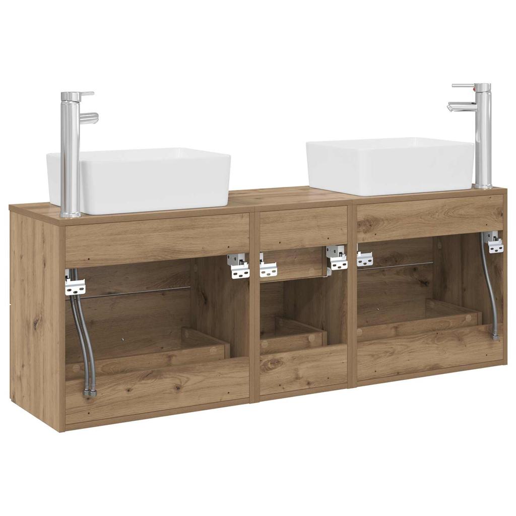 Bathroom Cabinet Set 3 pcs. Artisan Oak 53 x 34.5 x 63 cm