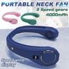 New 3 Gears Hanging Dual Cooling Neck Fan Mini USB Portable Rechargeable Quiet Ventilator for Traveling Outdoor Indoor Neck Fan