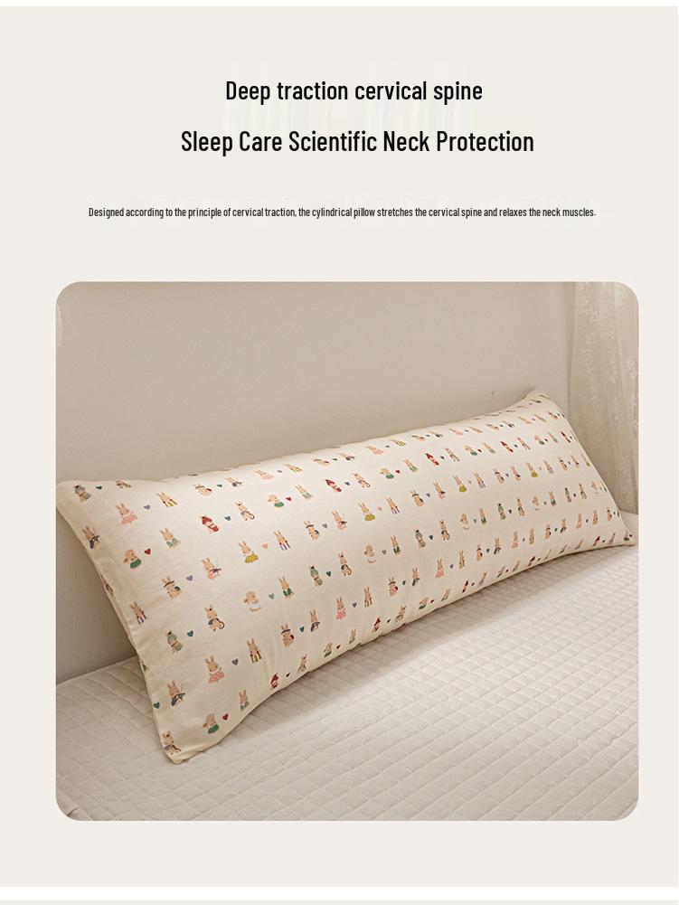 Двухслойная хлопковая марлевая длинная подушка для тела - Удобная боковая подушка, обнимающая ноги