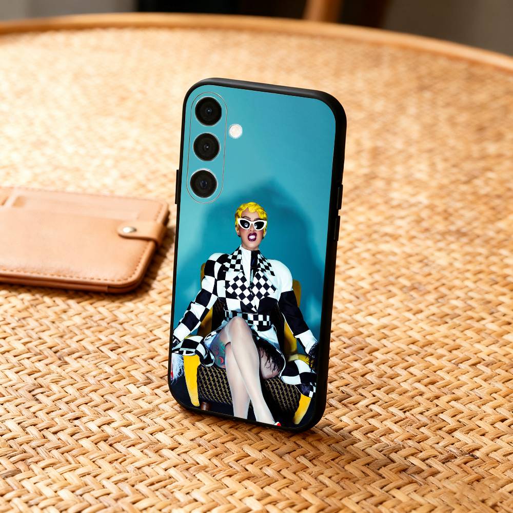 Чехол для телефона Hot Rapper C-Cardi B для Samsung A73,72,71,A52,51,40,41,A22,A32,31,A13, Мягкий черный корпус