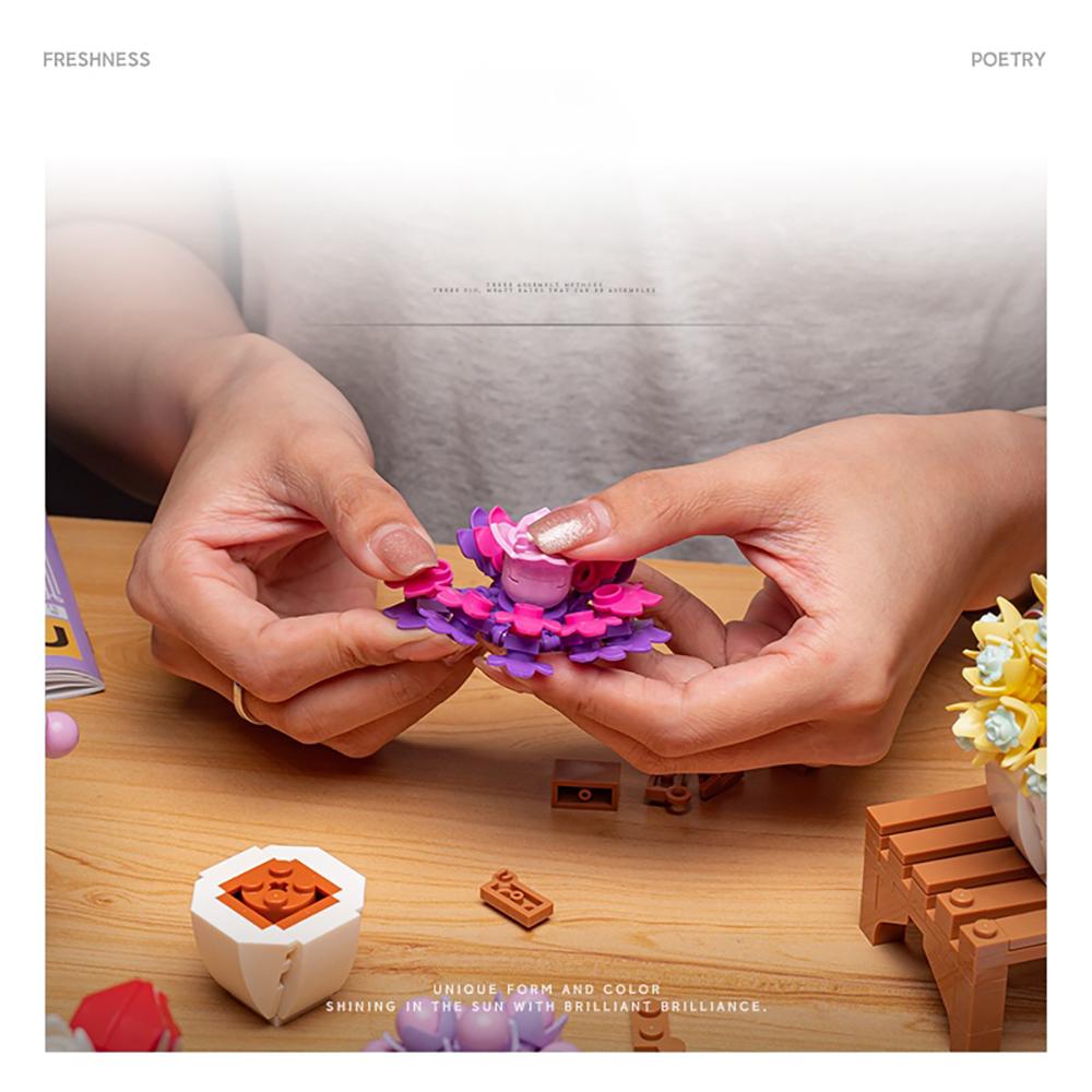 Сделай сам горшечный суккулент, букет цветов, конструктор, креативное зеленое украшение, подставка, идеальный детский праздничный подарок