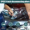 2 Pcs Electrical Disconnect Pliers 9 Inches Fuel Line Pliers Universal Automotive Electrical Connector Disconnect Pliers
