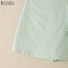 ZANZEA Women Summer Elastic Waist Casual Lace Up Shorts