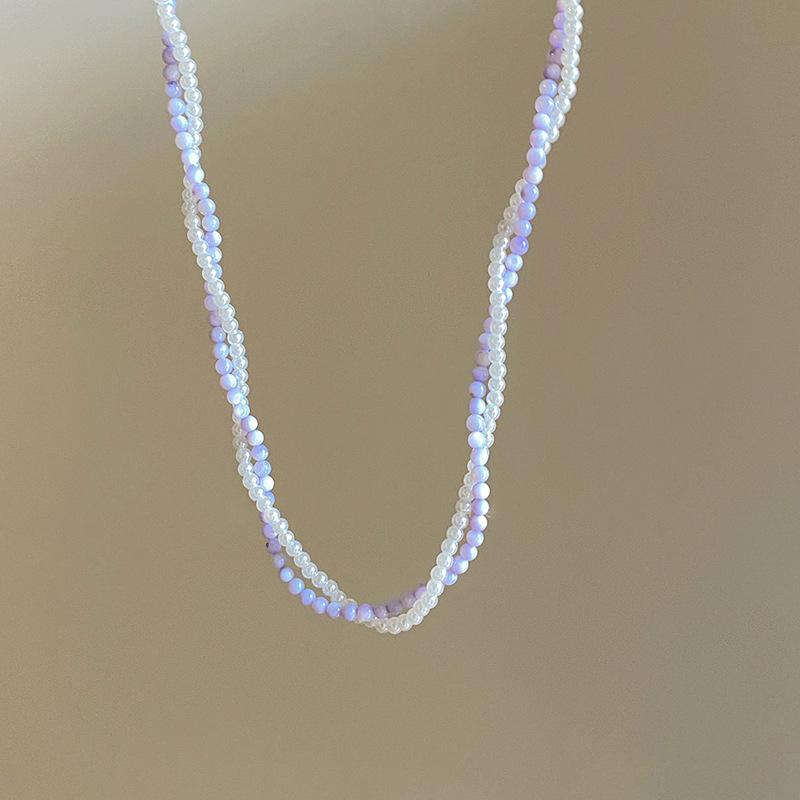 Двойное ожерелье из бусин, жемчужной раковины, маленькое, свежее, милое, для девушки, цепочка на ключицу, ожерелье в стиле ins, женское