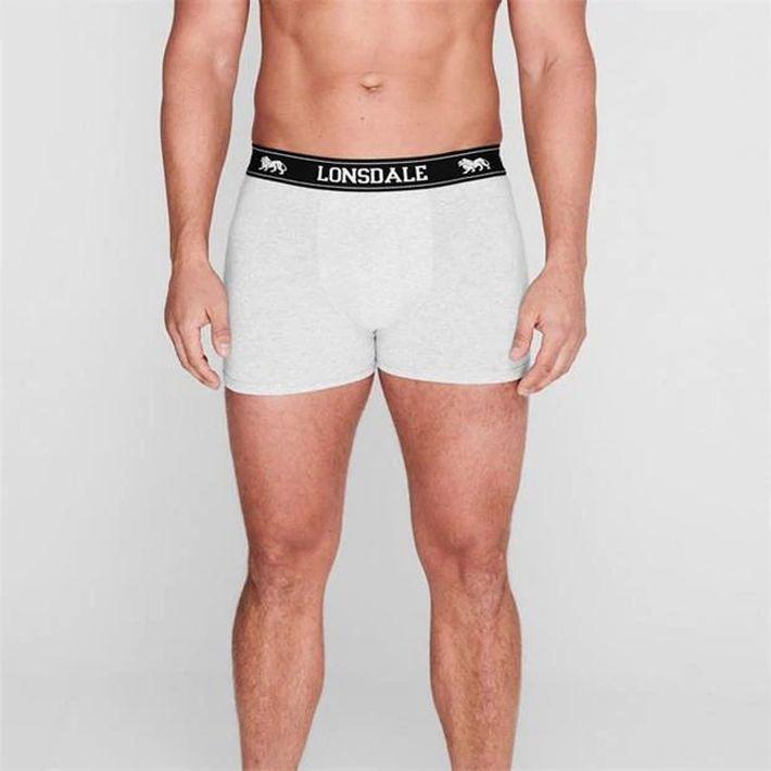 Lonsdale 2 Pack Men's Grey Boxer Shorts, Size 4XL