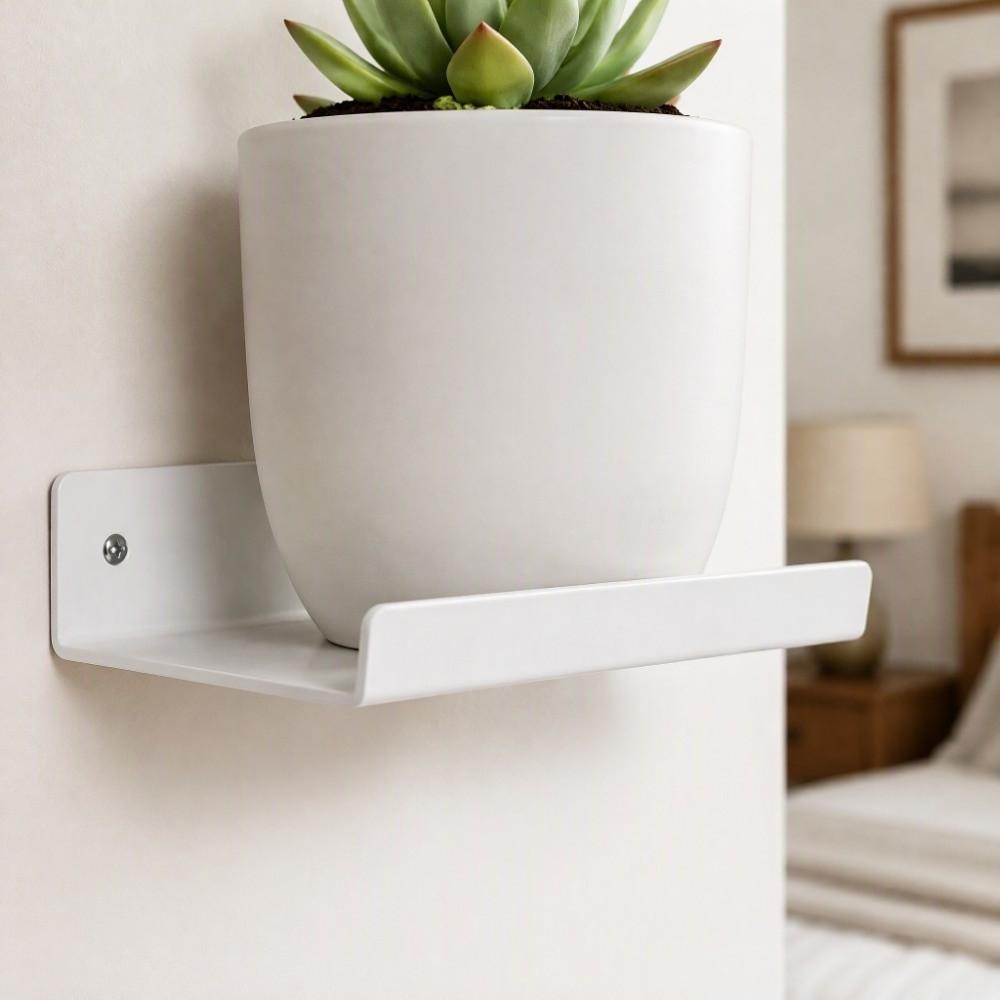 2pcs 12 Inch Acrylic Display Shelf White Plant Display Rack Wall Mounted Plant Shelf Indoor Use